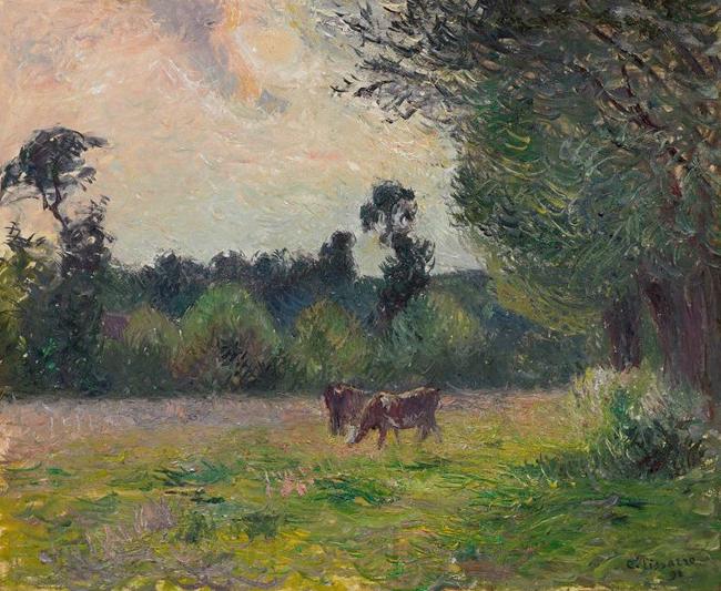 Camille Pissarro Vaches dans un pre, soleil couchant Germany oil painting art